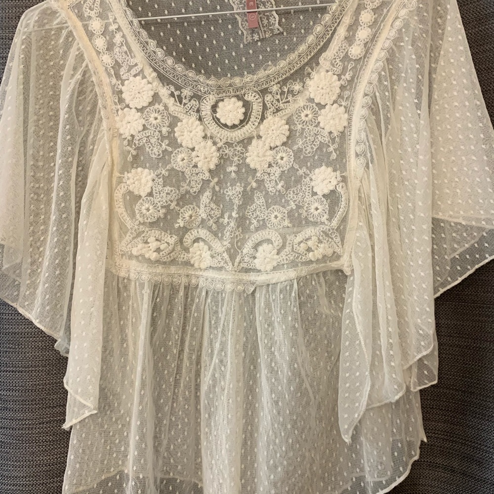 Sheer lace blouse, Mauve brand